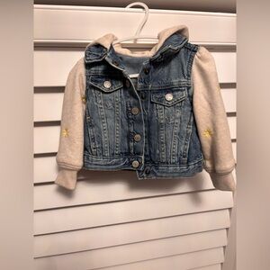 Gap Toddler Denim and Cream Hooded Jacket